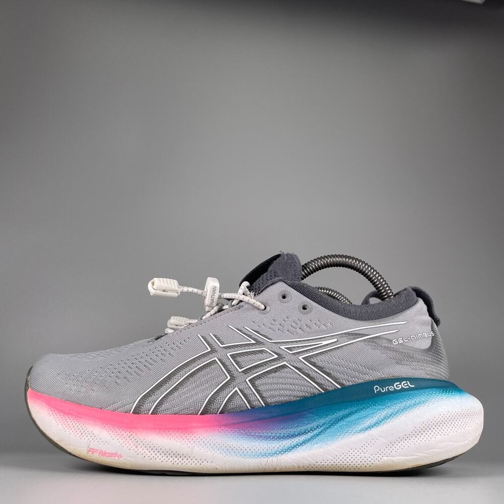 Asics Gel-Nimbus 25 Women's Size 9 Gray Pink Athletic Running Shoes Sneaker GUC